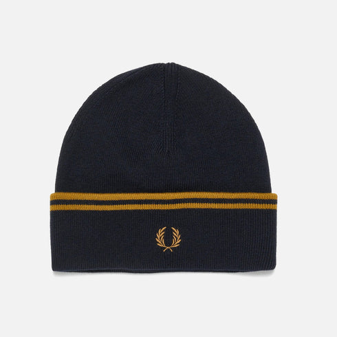 Fred Perry Berretto Berretto Uomo Twin Tipped Merino Wool Blu caramello A23-FRED-PERRY-C9150-R63-UNI - Francavilla Moda